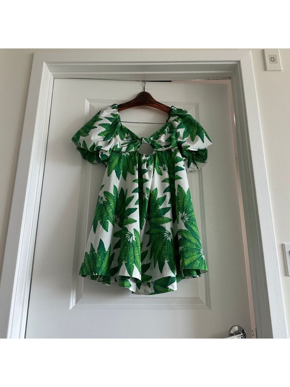 Farm Rio Off-White Palms Fan Mini Dress - Picture 3 of 7